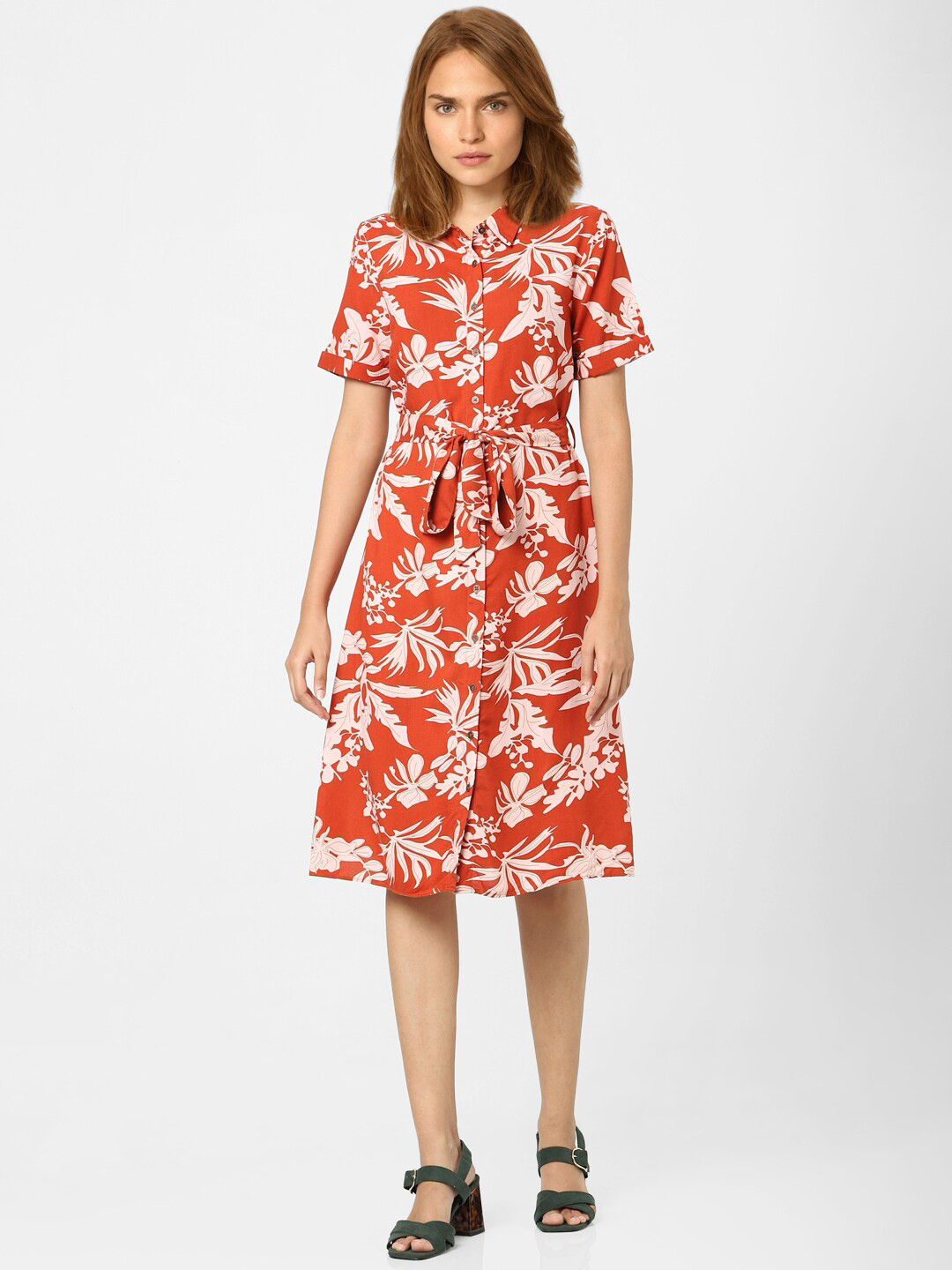 Buy Vero Moda Orange Floral Dress Dresses for Women 18877528 Myntra