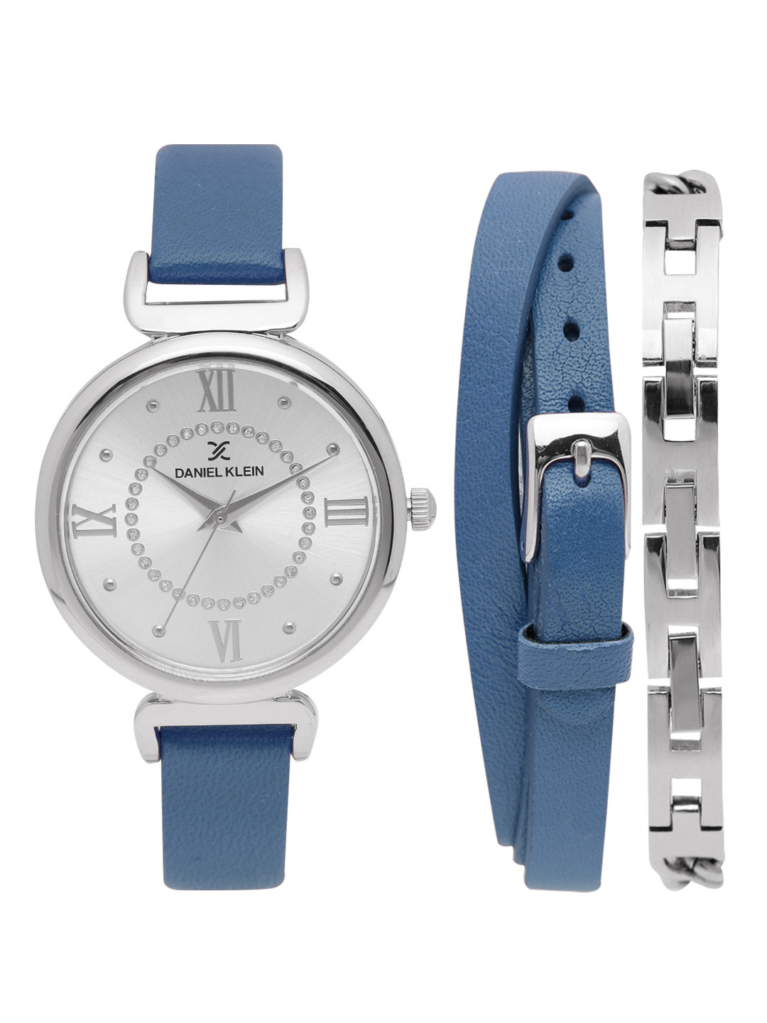 Buy Daniel Klein Women Silver Toned Analogue Watch With Changeable Straps DK11424 5 Watches