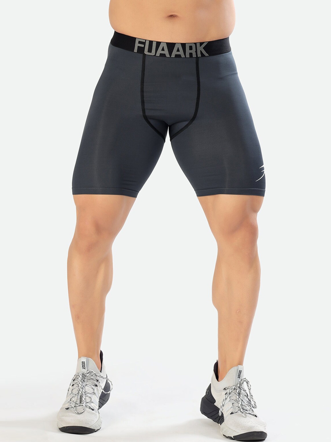 Buy Fuaark Men Grey Skinny Fit High Rise Training Or Gym Sports Shorts