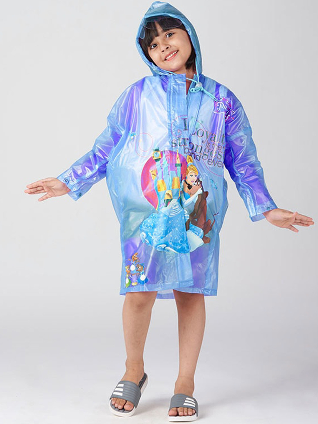 Buy Zeel Girls Blue Printed Rain Jacket Rain Jacket for Girls
