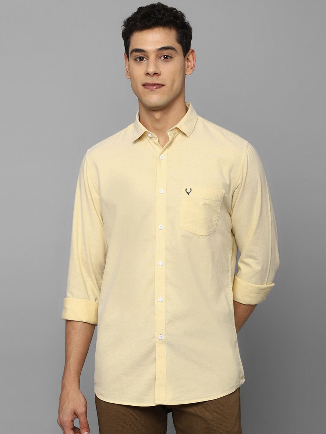 Buy Allen Solly Men Yellow Slim Fit Casual Shirt Shirts for Men
