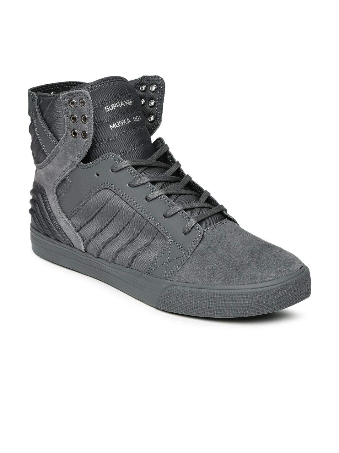 Buy Supra Men Grey SKYTOP EVO Textured High Top Sneakers - Casual Shoes ...