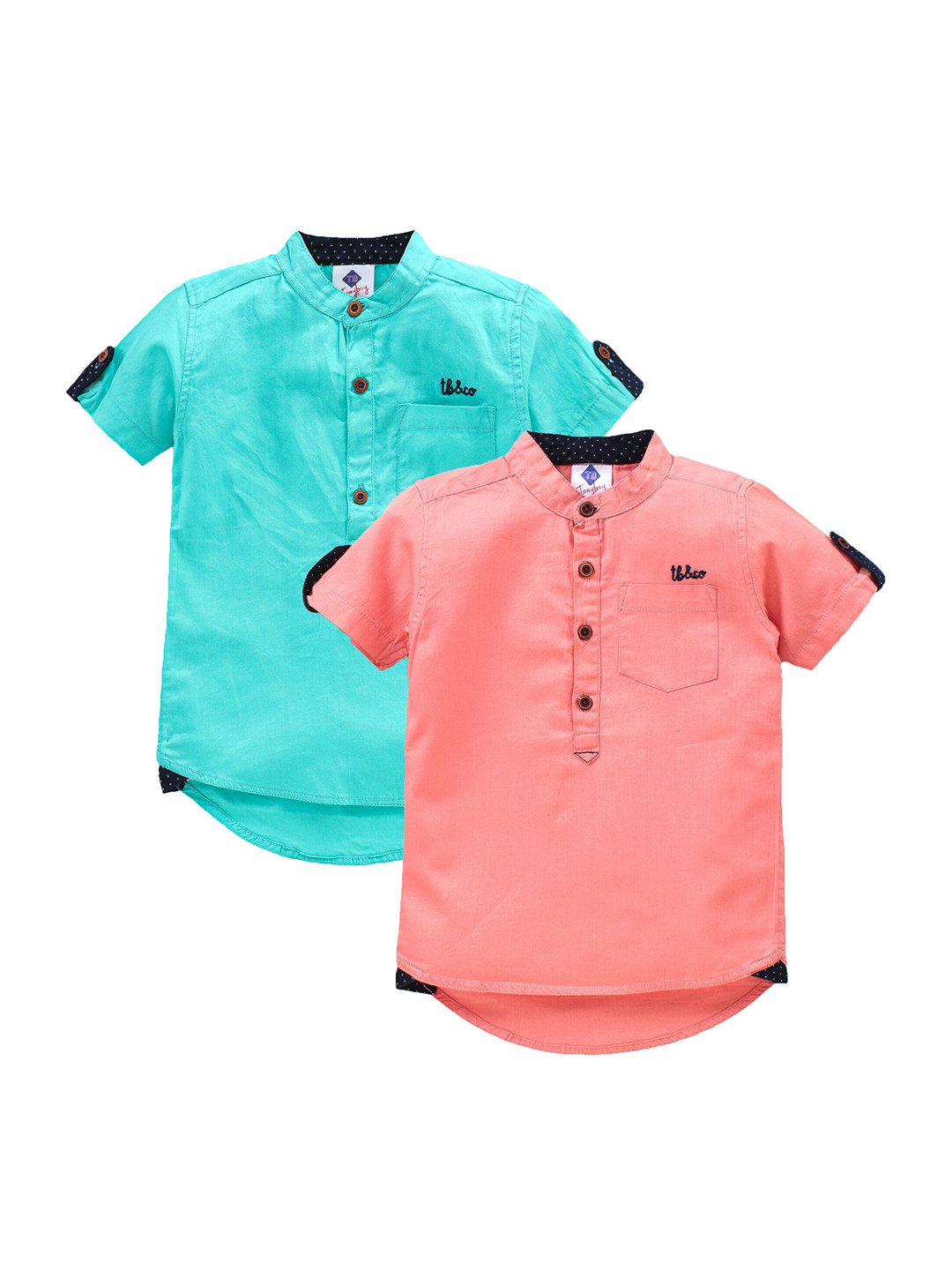 Buy TONYBOY Boys Set Of 2 Solid Premium Cotton Casual Shirt Shirts
