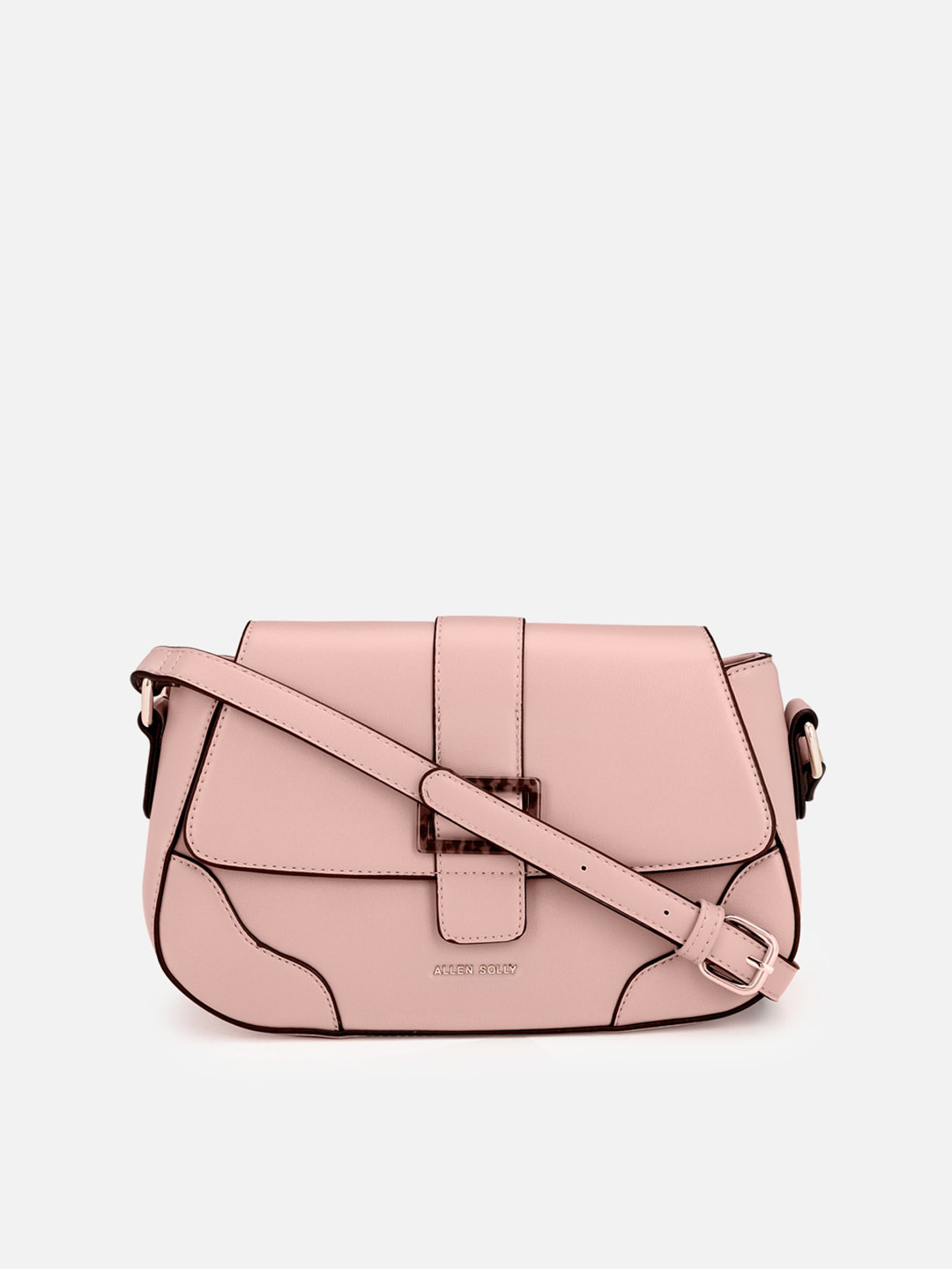 Buy Allen Solly Pink PU Structured Sling Bag Handbags for Women
