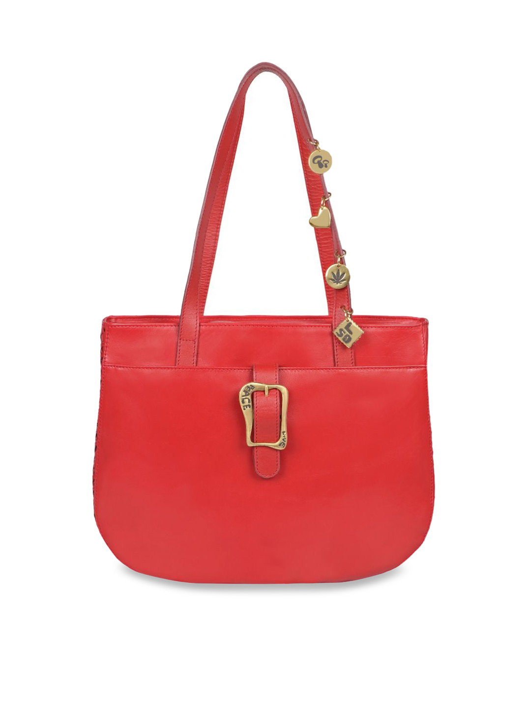 Buy Hidesign Red Leather Structured Shoulder Bag Handbags for Women