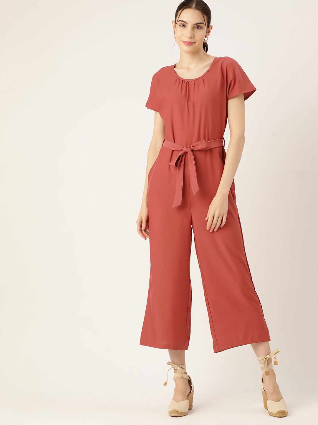 Buy DressBerry Solid Basic Jumpsuit With Belt - Jumpsuit for Women ...