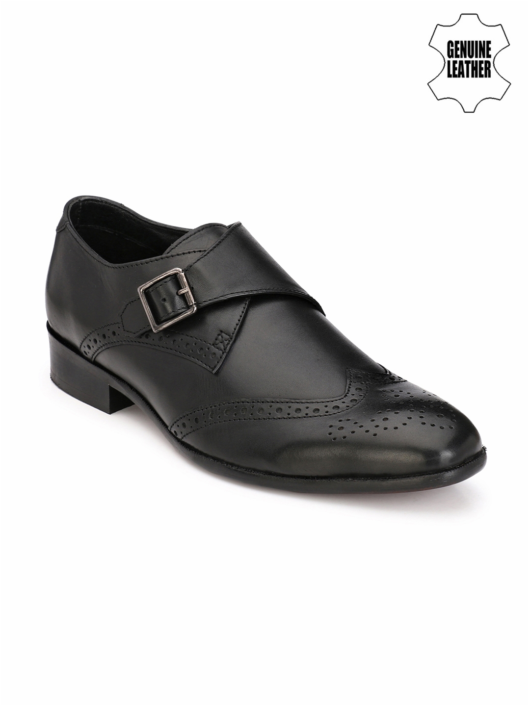 Buy AfroJack Men Black Leather Monks - Formal Shoes for Men 1890043 ...