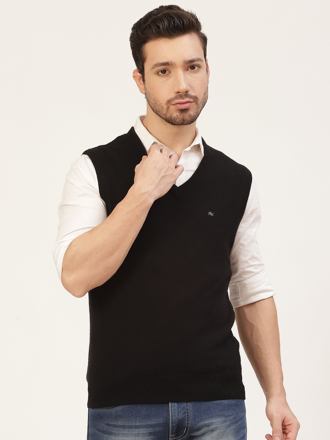 Buy Monte Carlo Men Black Sweater Vest Sweaters for Men 18901222 Myntra