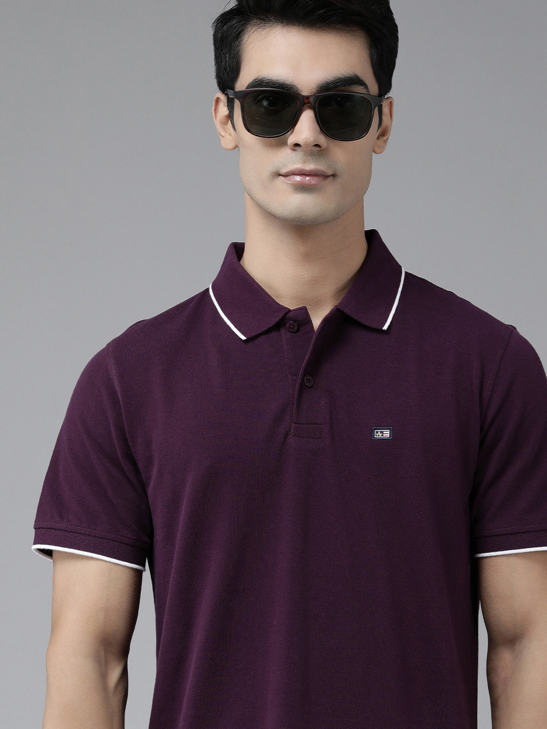 2630009 Purple Polo Collar Tshirt For Men