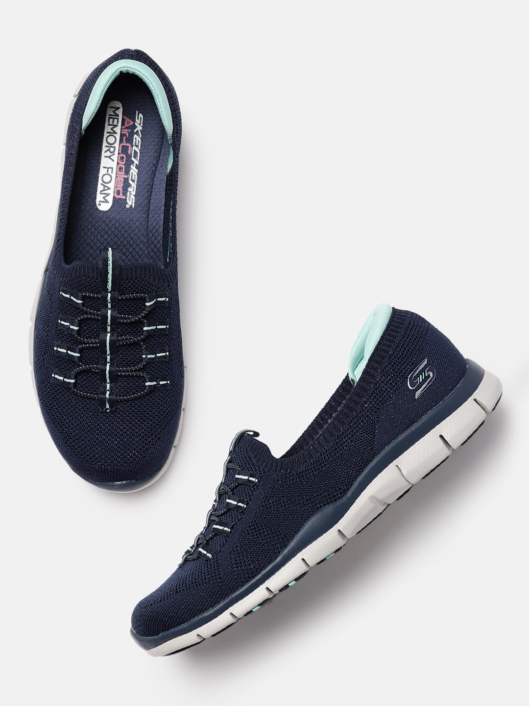 Buy Skechers Women Navy Blue GRATIS MORE PLAYFUL Slip On Sneakers