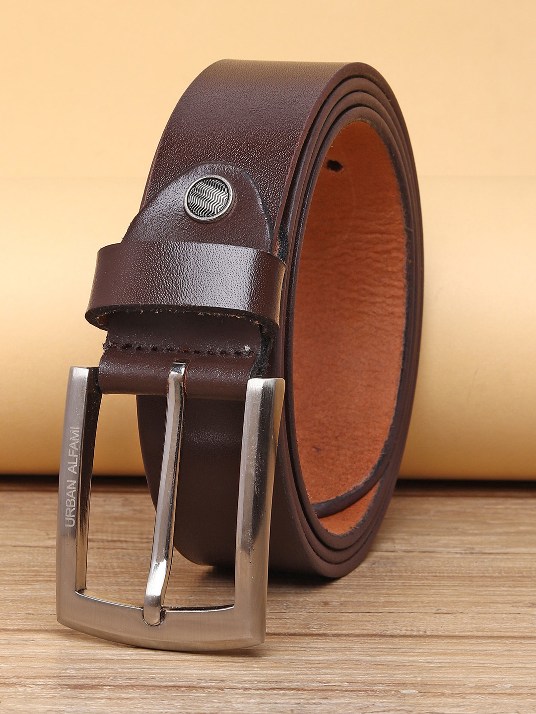 URBAN ALFAMI Men's Genuine Leather Belt - 1.35 Inch Width, Sizes 28 To 46, Ideal For Formal & Party Wear - View #4