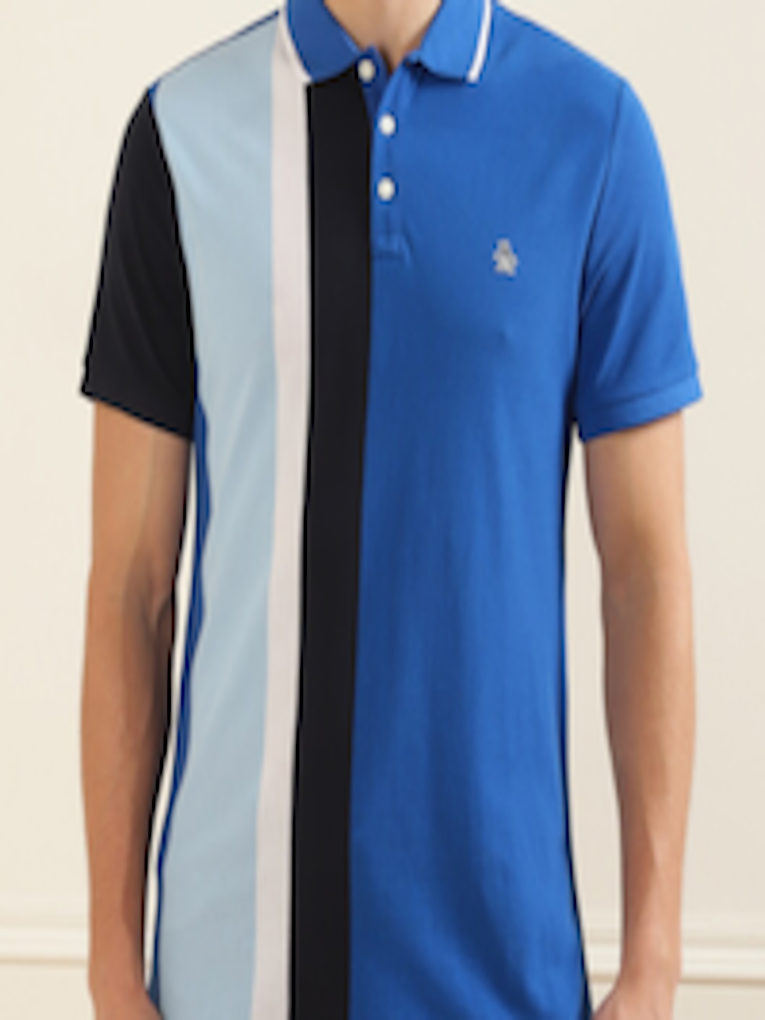 Buy Original Penguin Men Blue Striped Polo Collar T Shirt - Tshirts for ...