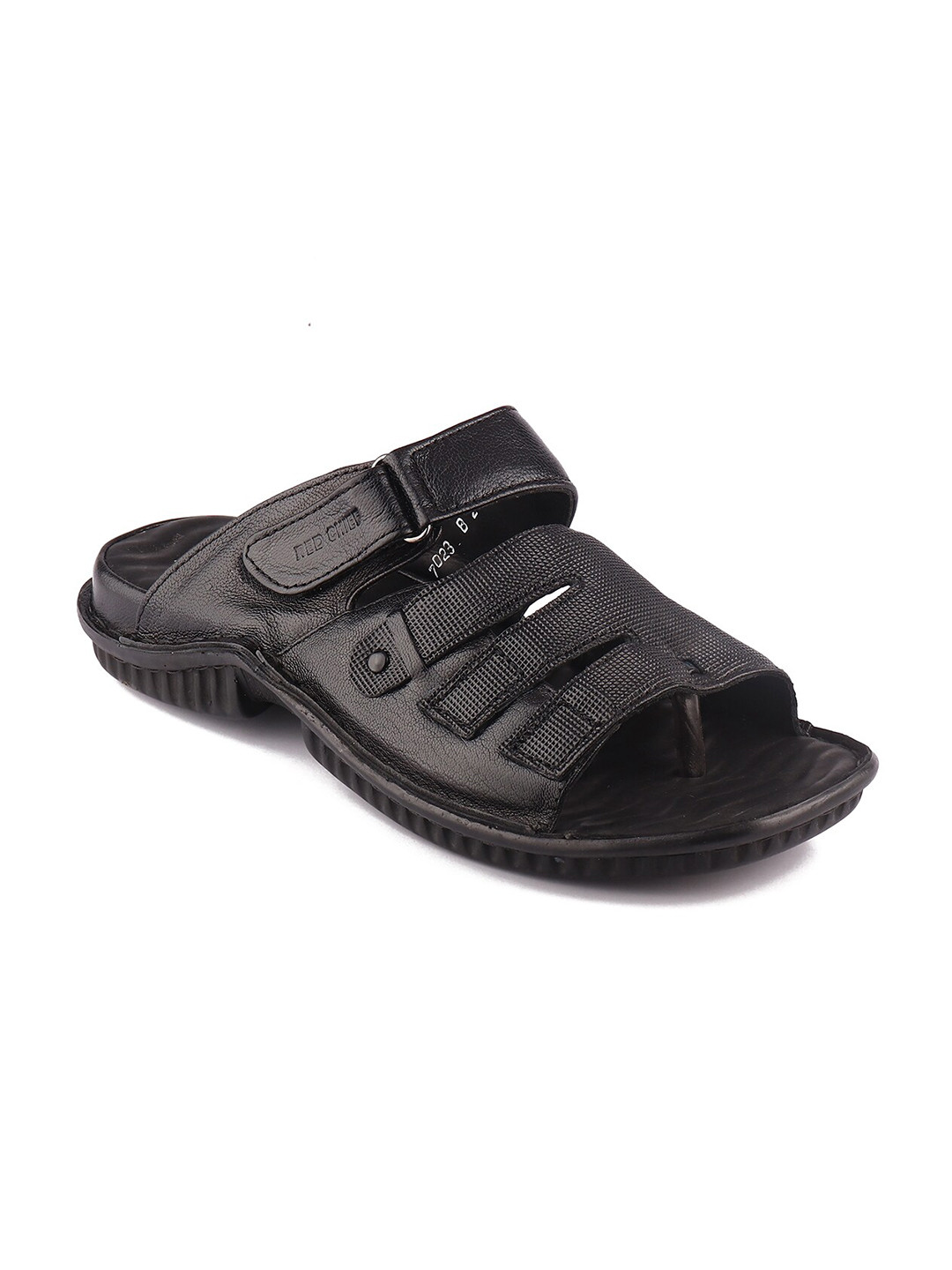 Buy Red Chief Men Black Leather Comfort Sandals Sandals for Men
