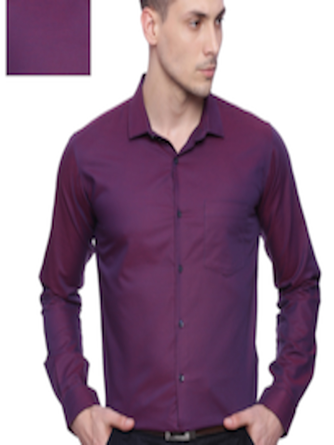 Buy Basics Men Purple Slim Fit Pin Striped Formal Shirt - Shirts for ...