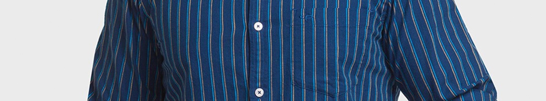 Buy ColorPlus Men Blue Striped Casual Shirt - Shirts for Men 18920940 ...