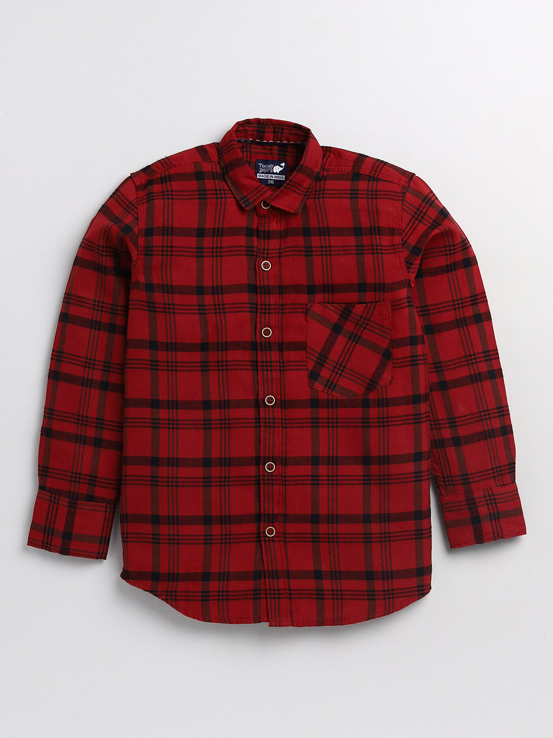 Buy Toonyport Boys Red Tartan Checked Cotton Casual Shirt Shirts for
