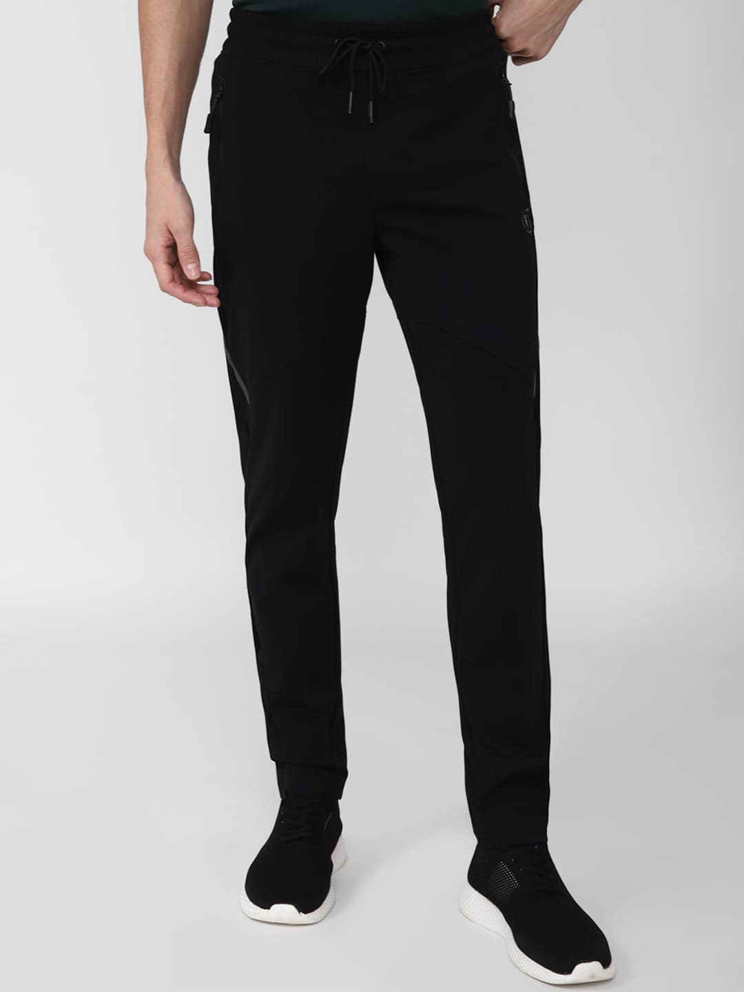 Buy Van Heusen Flex Men Black Solid Slim Fit Sports Track Pants Track