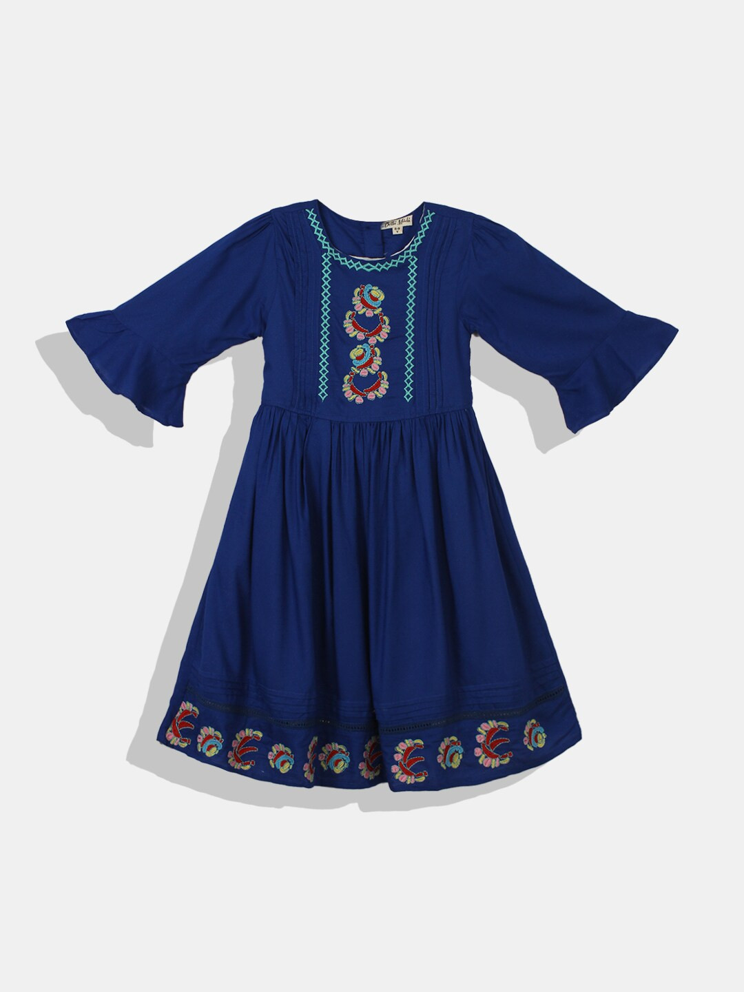Buy Bella Moda Blue & Space Cadet Floral Ethnic Dress Ethnic Dresses