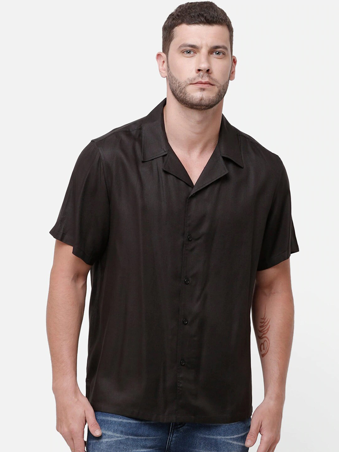 Buy STROP Men Black Casual Loose Fit Shirt Shirts for Men 18939490