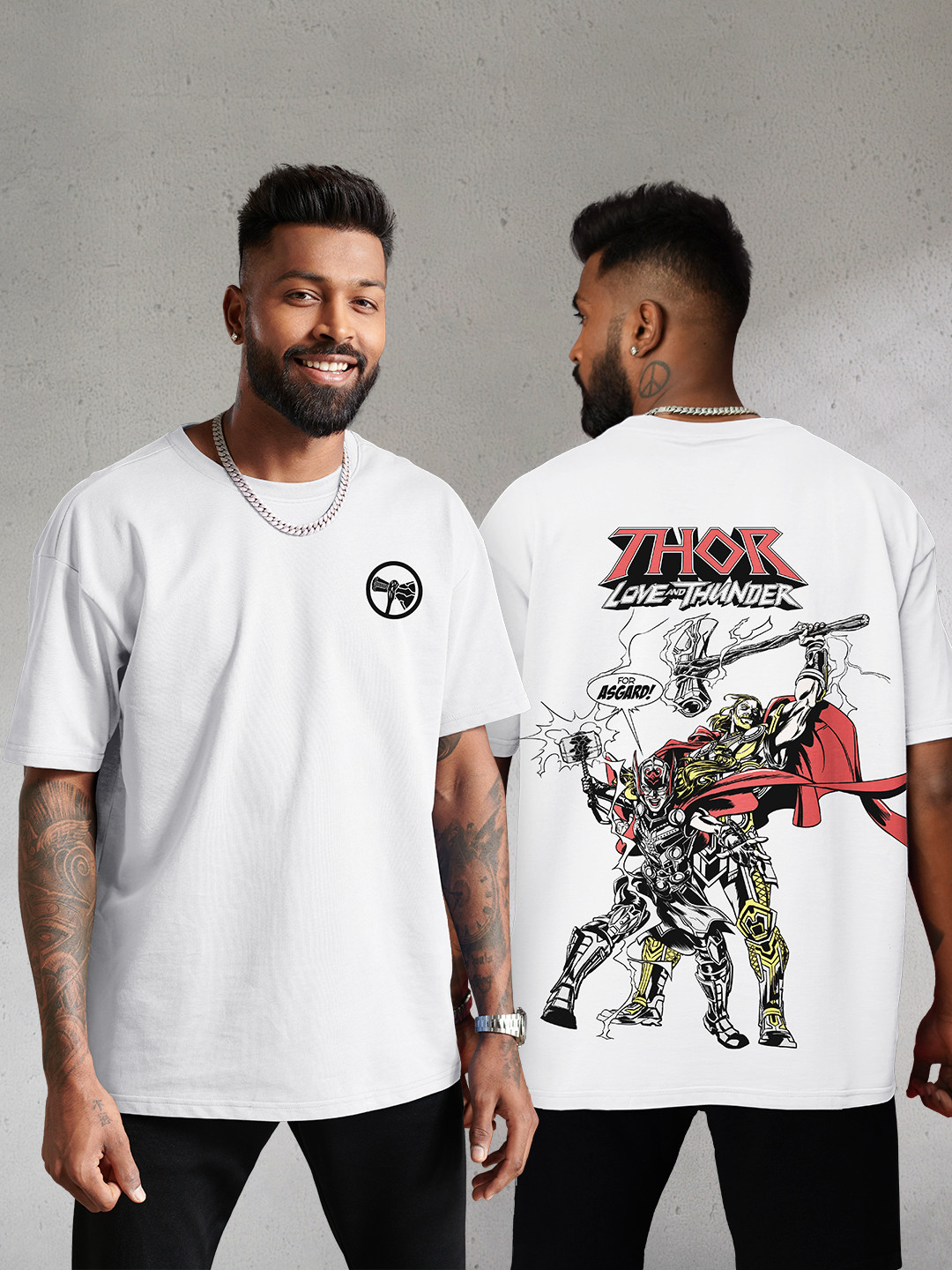 Buy The Souled Store Men White & Red Thor Printed Oversized T Shirt ...