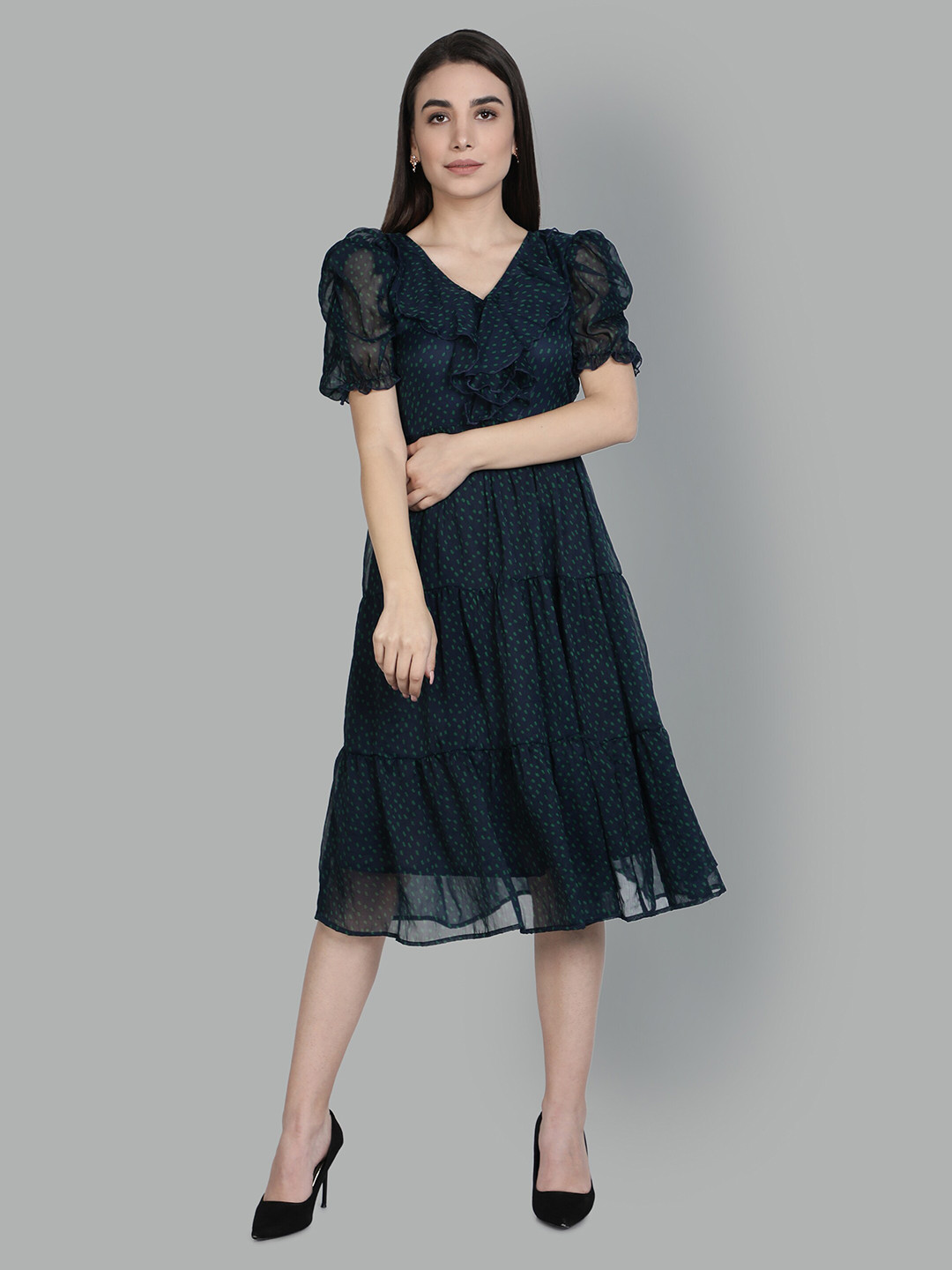 Buy ISAM Navy Blue Midi Dress Dresses for Women 18957592 Myntra