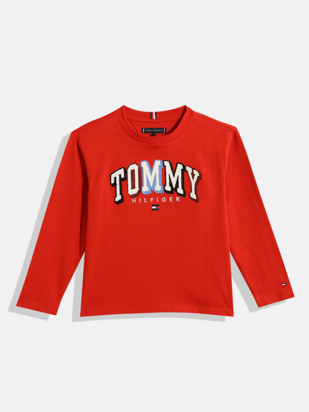Buy Tommy Hilfiger Boys Red Brand Logo Printed Pure Cotton T Shirt