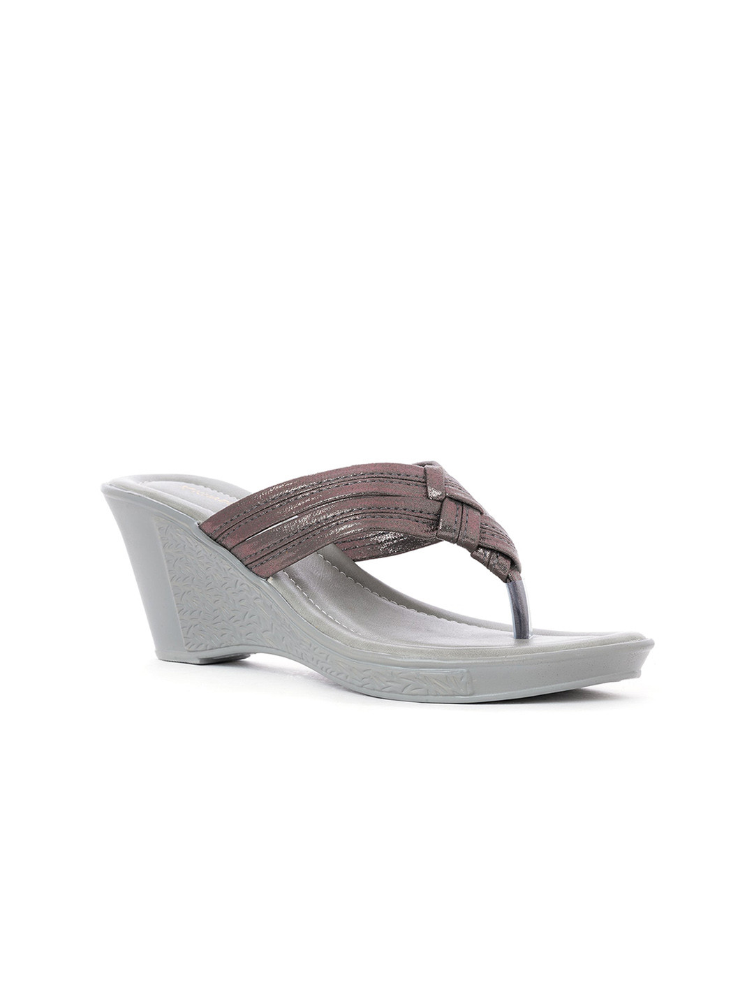 Buy Khadims Grey Embellished Wedge Sandals - Heels for Women 18968378 | Myntra