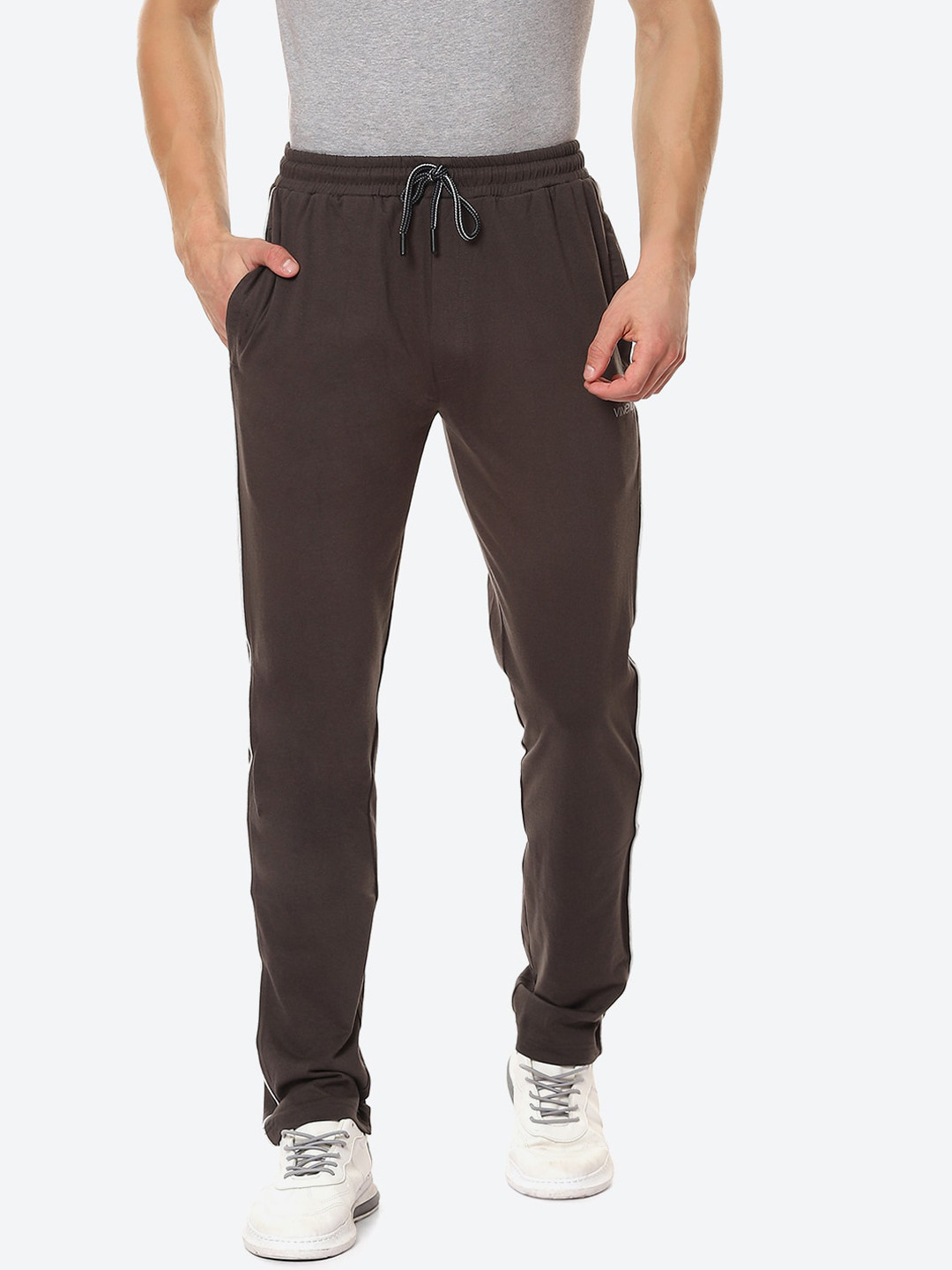 Buy VINENZIA Men Brown Solid Cotton Track Pants Track Pants for Men