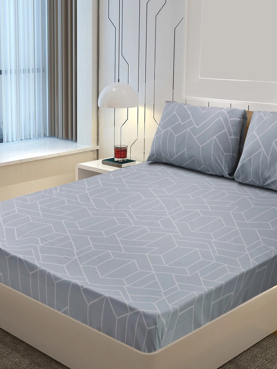 Buy Marks & Spencer Grey & White Printed Bedding Set Bedding Set for