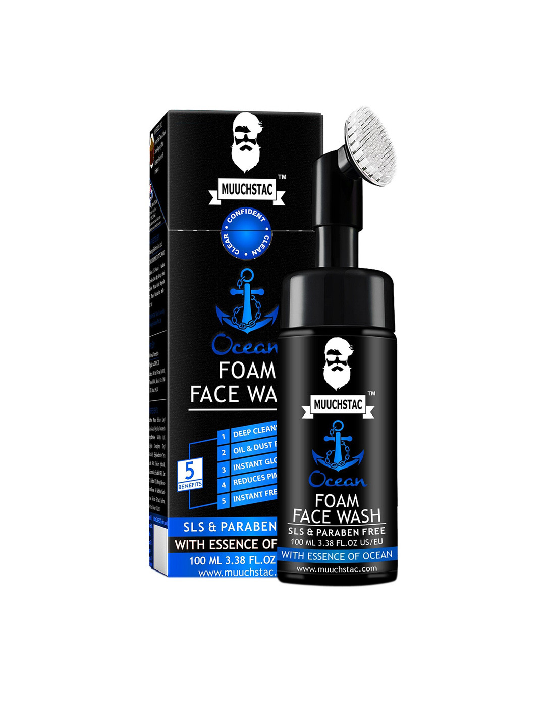 Buy MUUCHSTAC Men Deep Cleansing Ocean Foam Face Wash With Salicylic