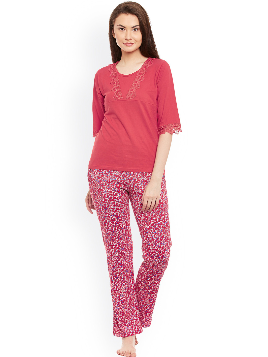 Buy Claura Red & Pink Night Suit Cot 29 Night Suits for Women 1897588 Myntra