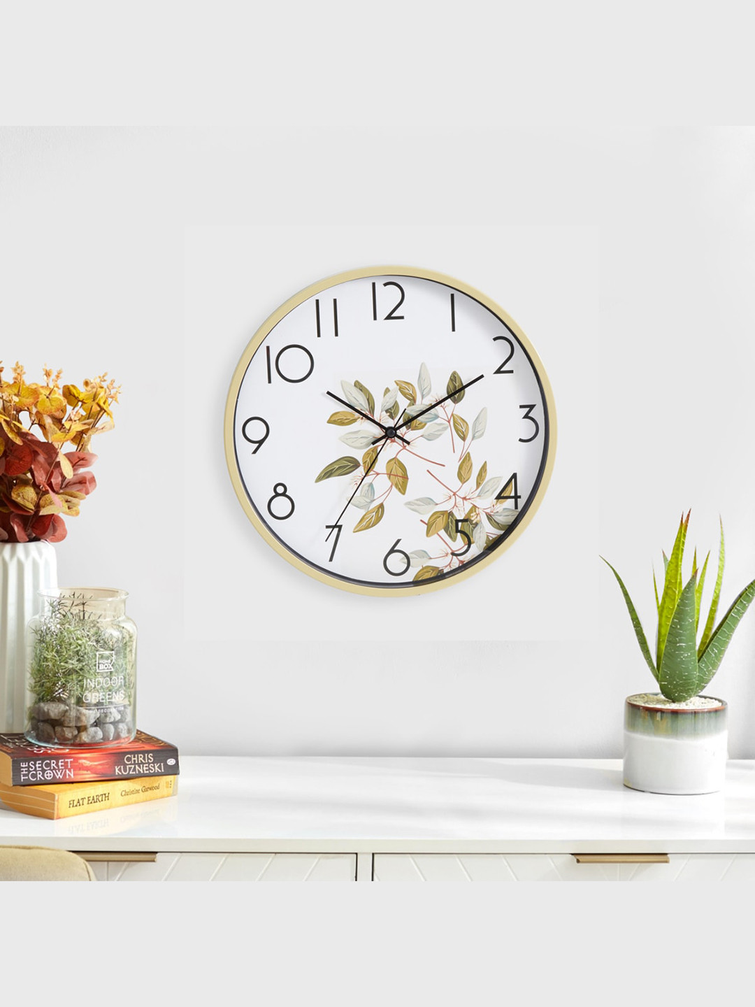 Buy Home Centre Unisex White Printed Round Analogue Wall Clock 40cm Clocks for Unisex 18978060