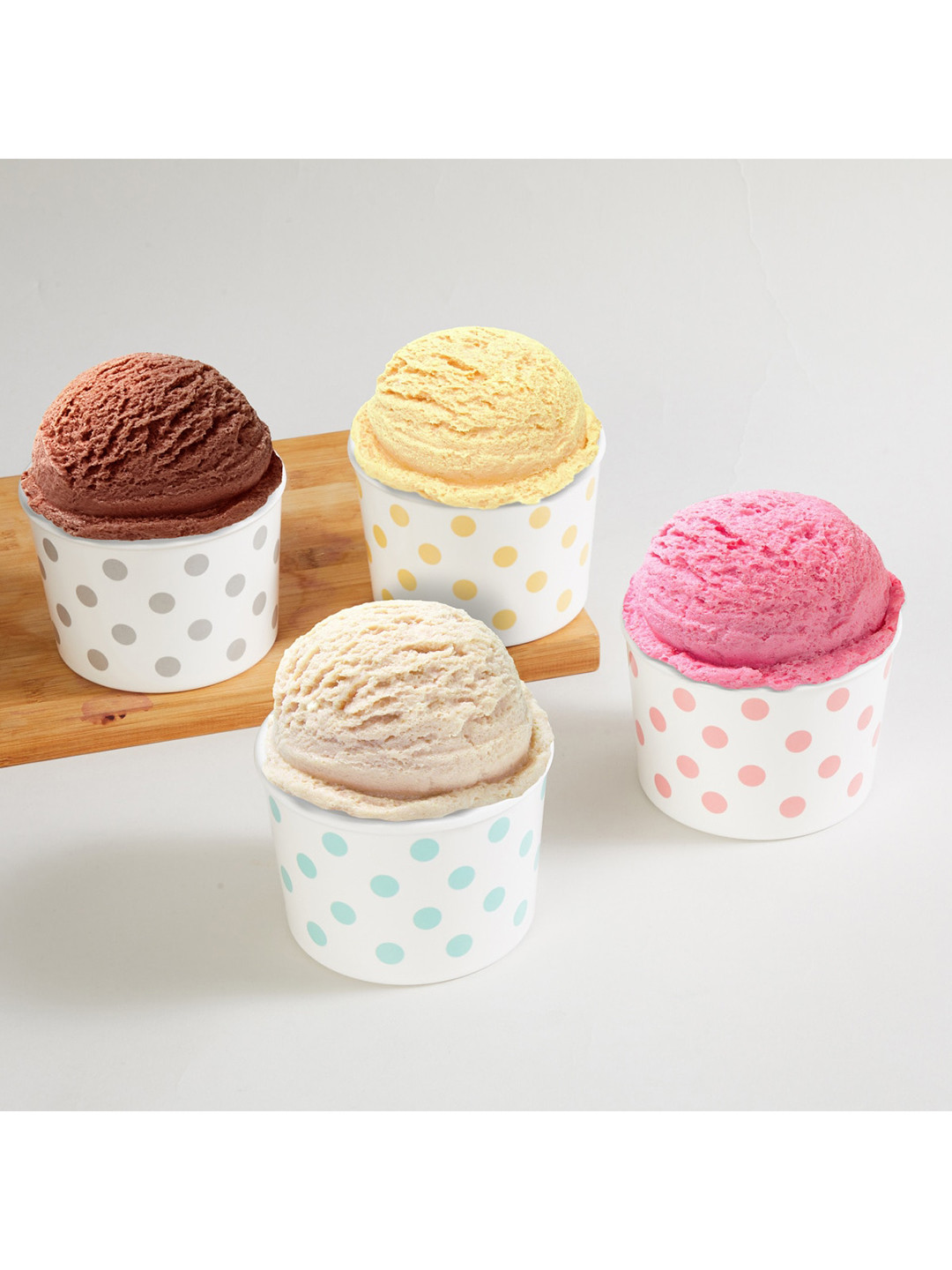 Buy Home Centre Set Of 4 White Polka Dots Printed Melamine Ice Cream