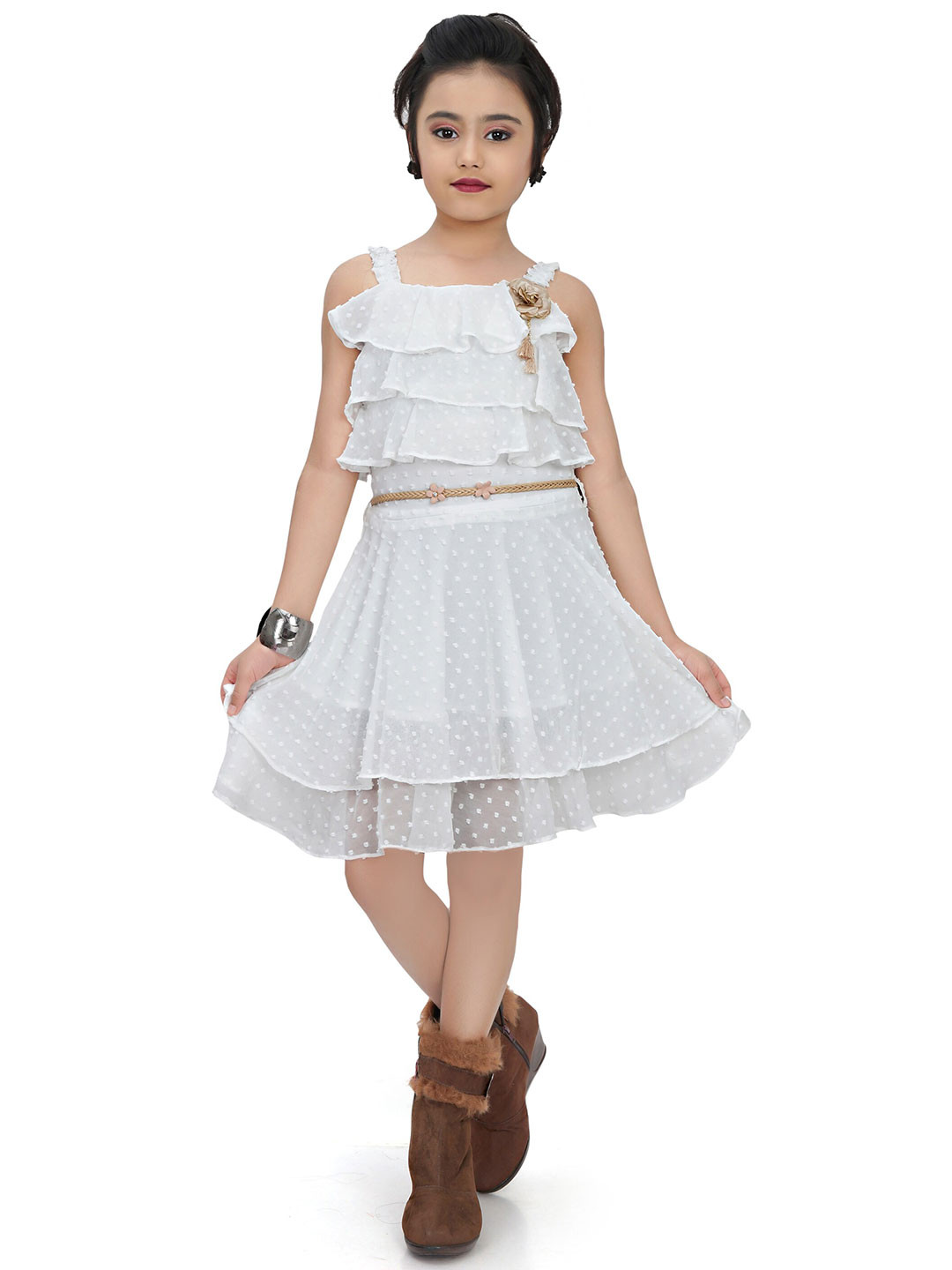 Buy Tiny Girl Off White Layered Dress Dresses for Girls 18978908 Myntra
