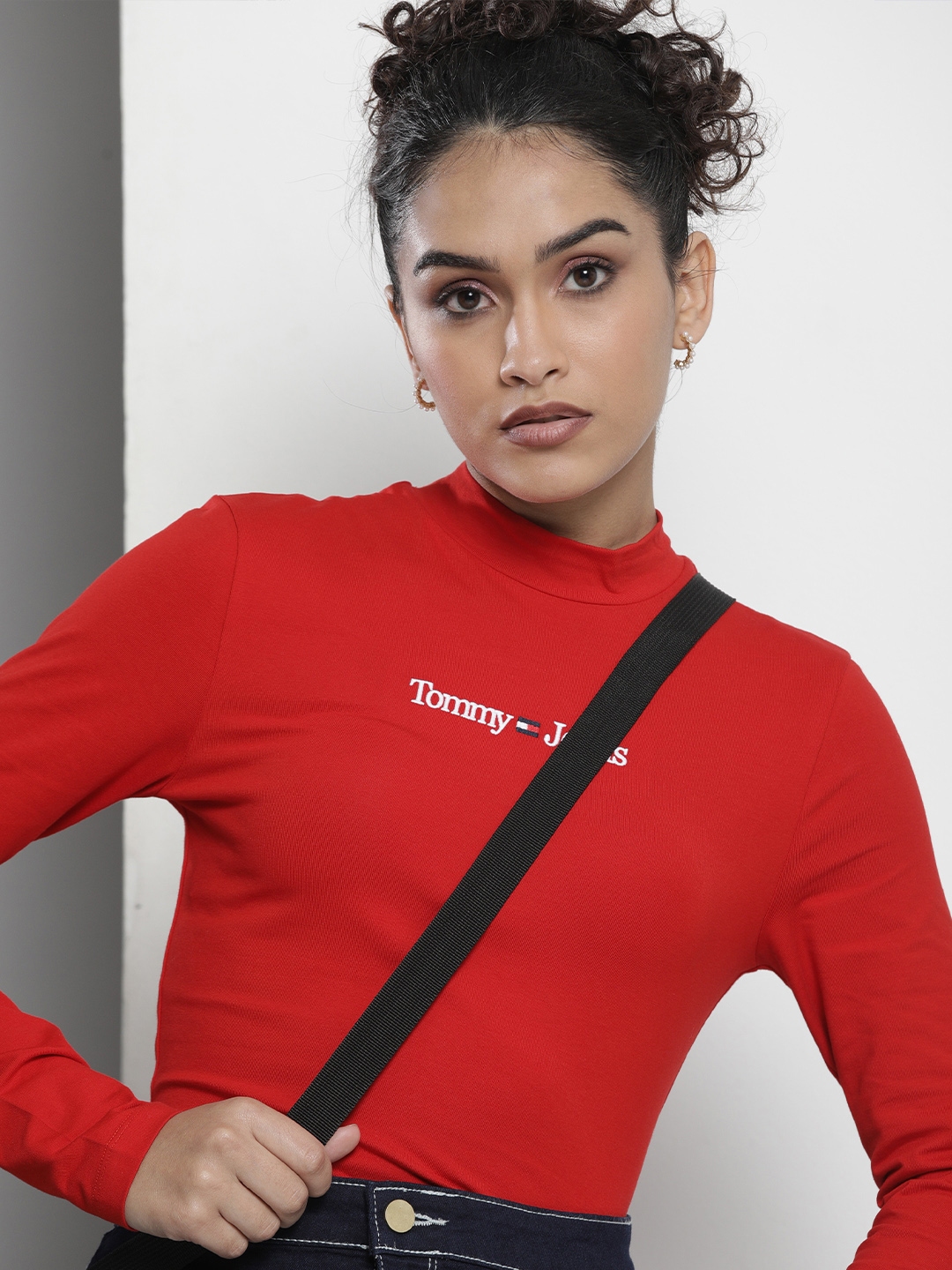 Buy Tommy Hilfiger Red Brand Logo Embroidered Bodysuit Bodysuit For