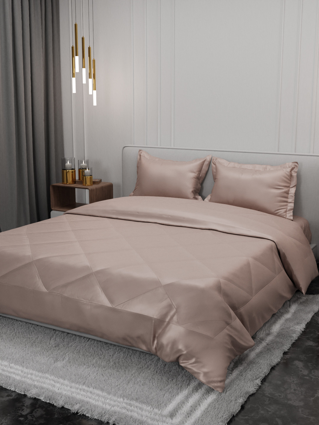 Buy Stoa Paris Gold Toned Solid AC Room 150 GSM Double Bed Comforter