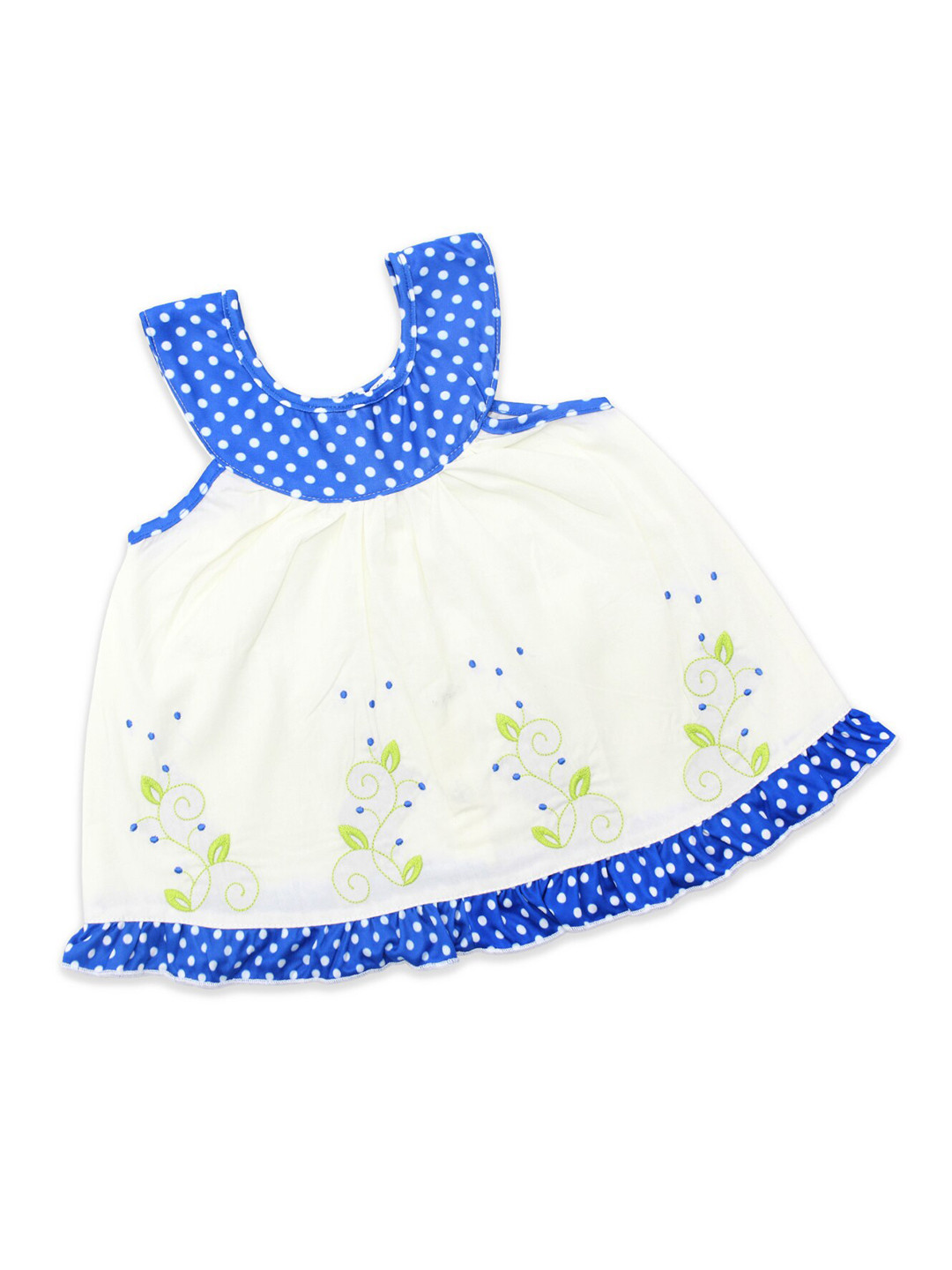 Buy Born Babies Blue & White Floral Printed A Line Dress Dresses for
