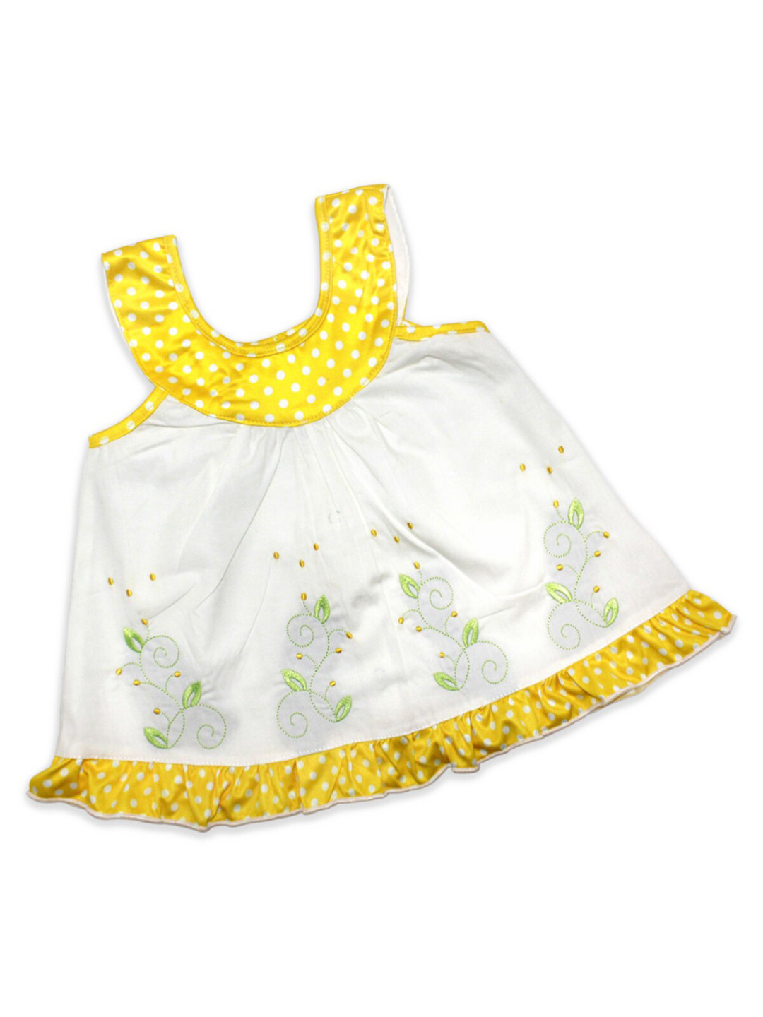 Buy Born Babies Yellow Floral A Line Cotton Mini Dress Dresses for
