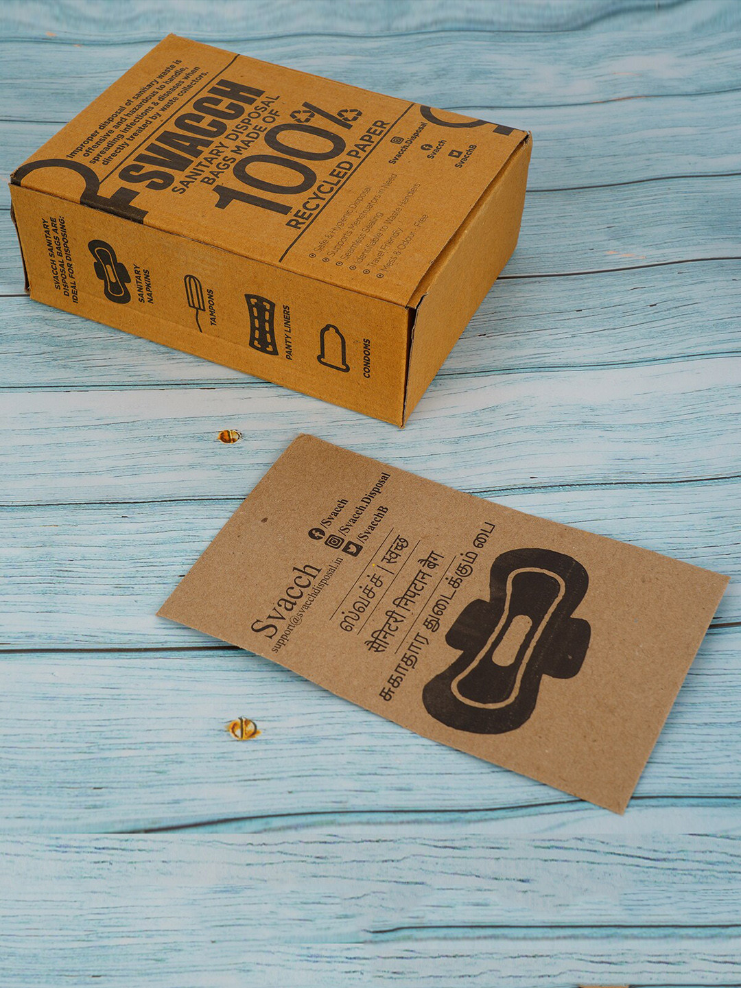 Buy Svacch Set Of 100 Mess & Odour Free Sanitary Disposal Bags Made Of 100 Recycled Paper