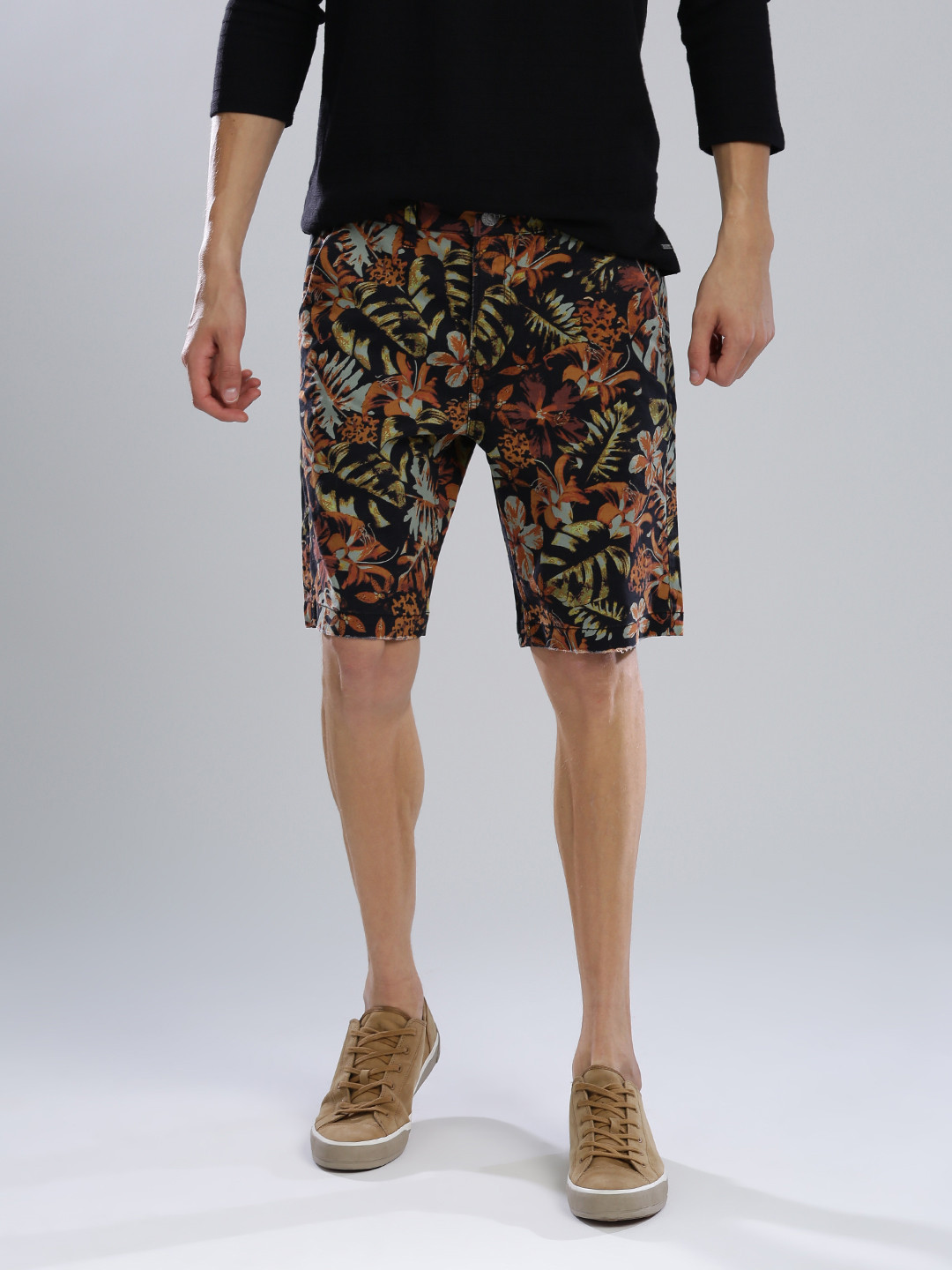 Buy GUESS Men Black Printed Shorts Shorts for Men 1899602 Myntra