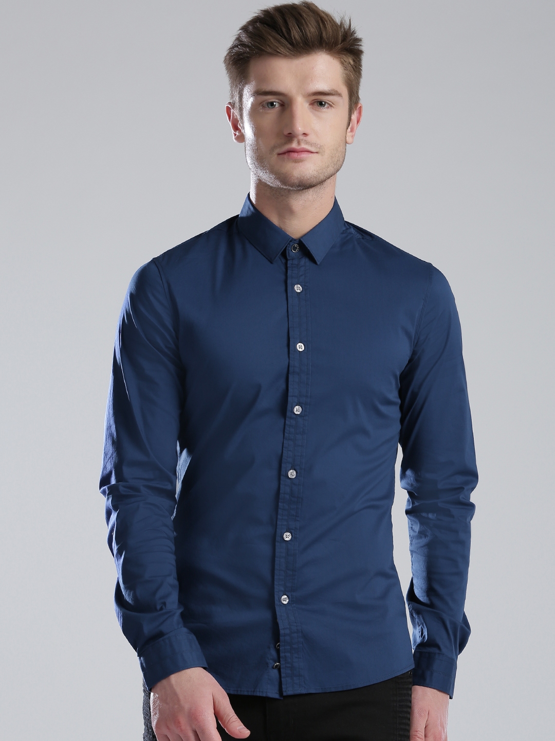 Buy GUESS Men Blue Super Slim Fit Casual Shirt - Shirts for Men 1899625 ...