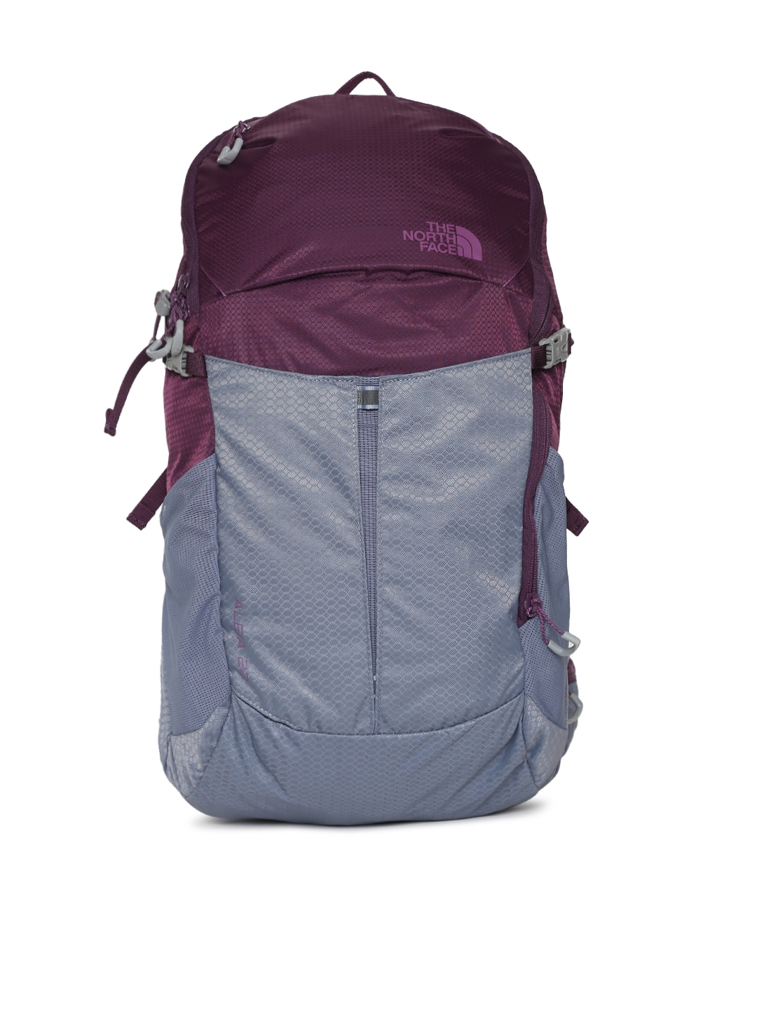 Buy The North Face Unisex Purple & Grey Colourblocked Backpack
