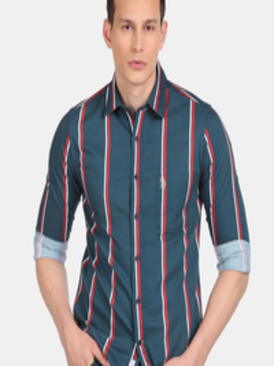 Buy U S Polo Assn Men Teal Striped Casual Shirt - Shirts for Men