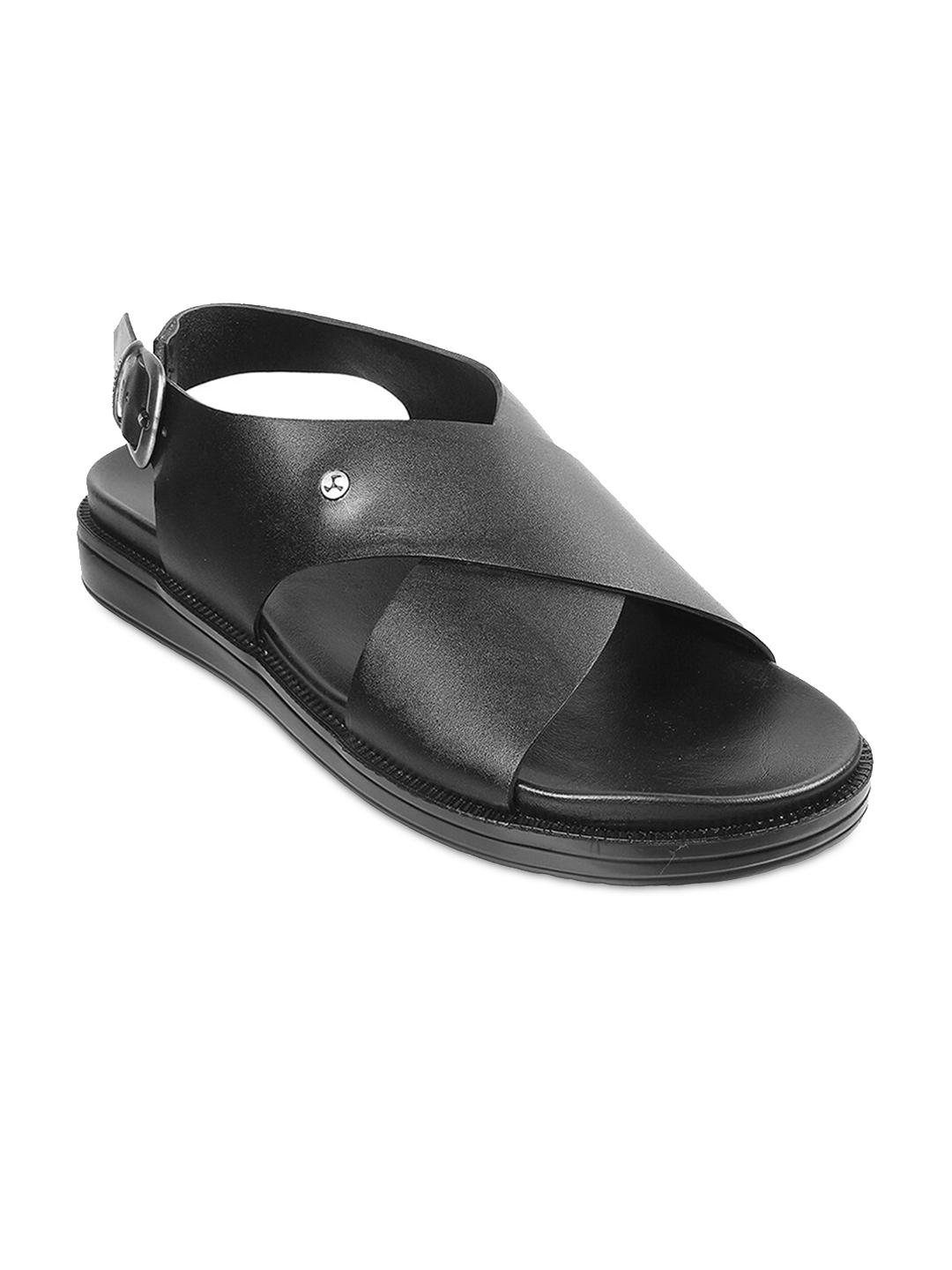 Buy Mochi Men Black Leather Comfort Sandals - Sandals for Men 18997566 ...