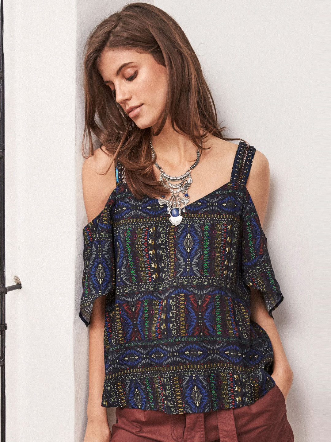 Buy NEXT Women Blue Printed Top Tops for Women 1900019 Myntra