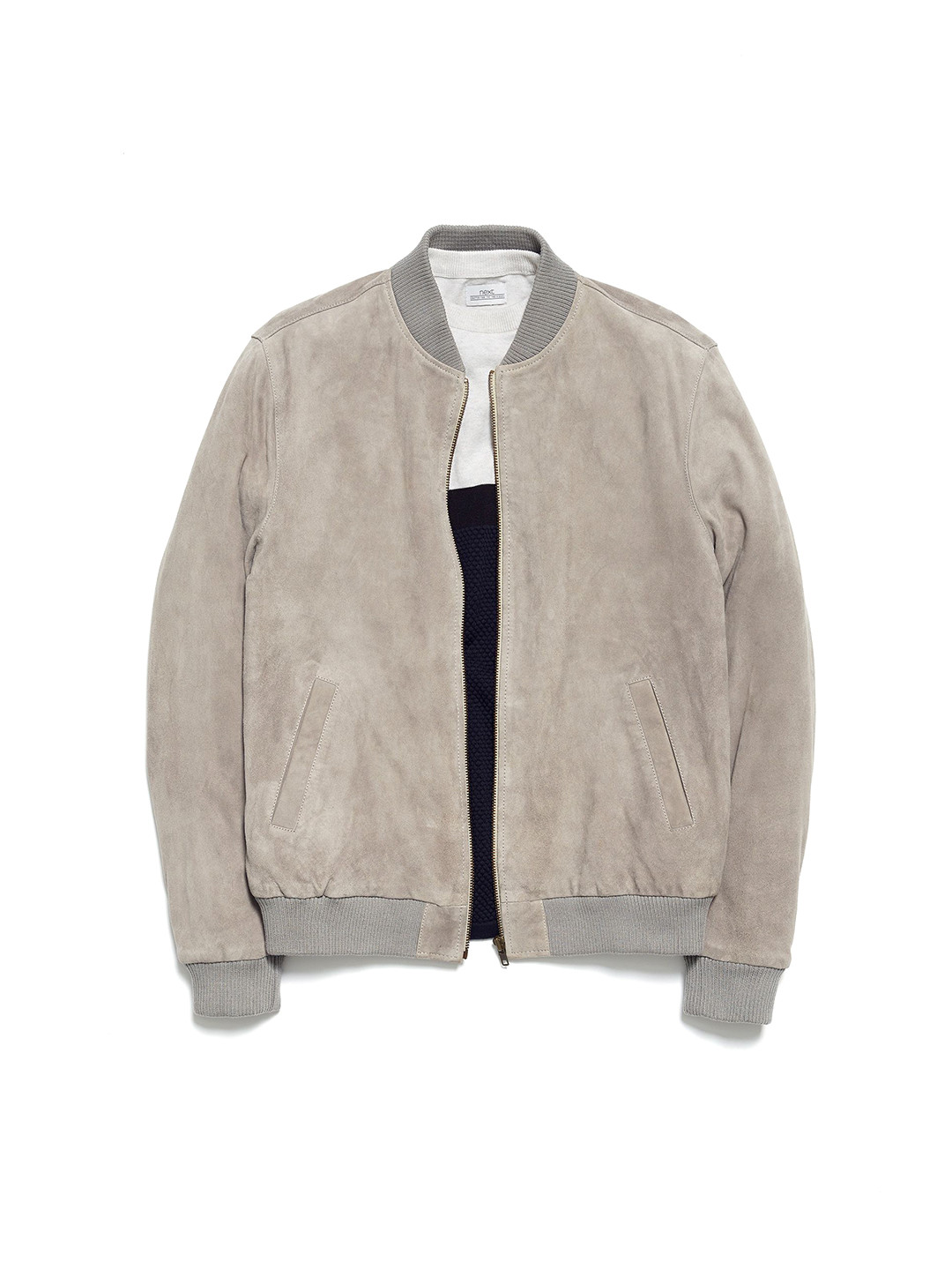 Buy Next Men Grey Solid Suede Bomber Jacket Jackets for Men 1900148