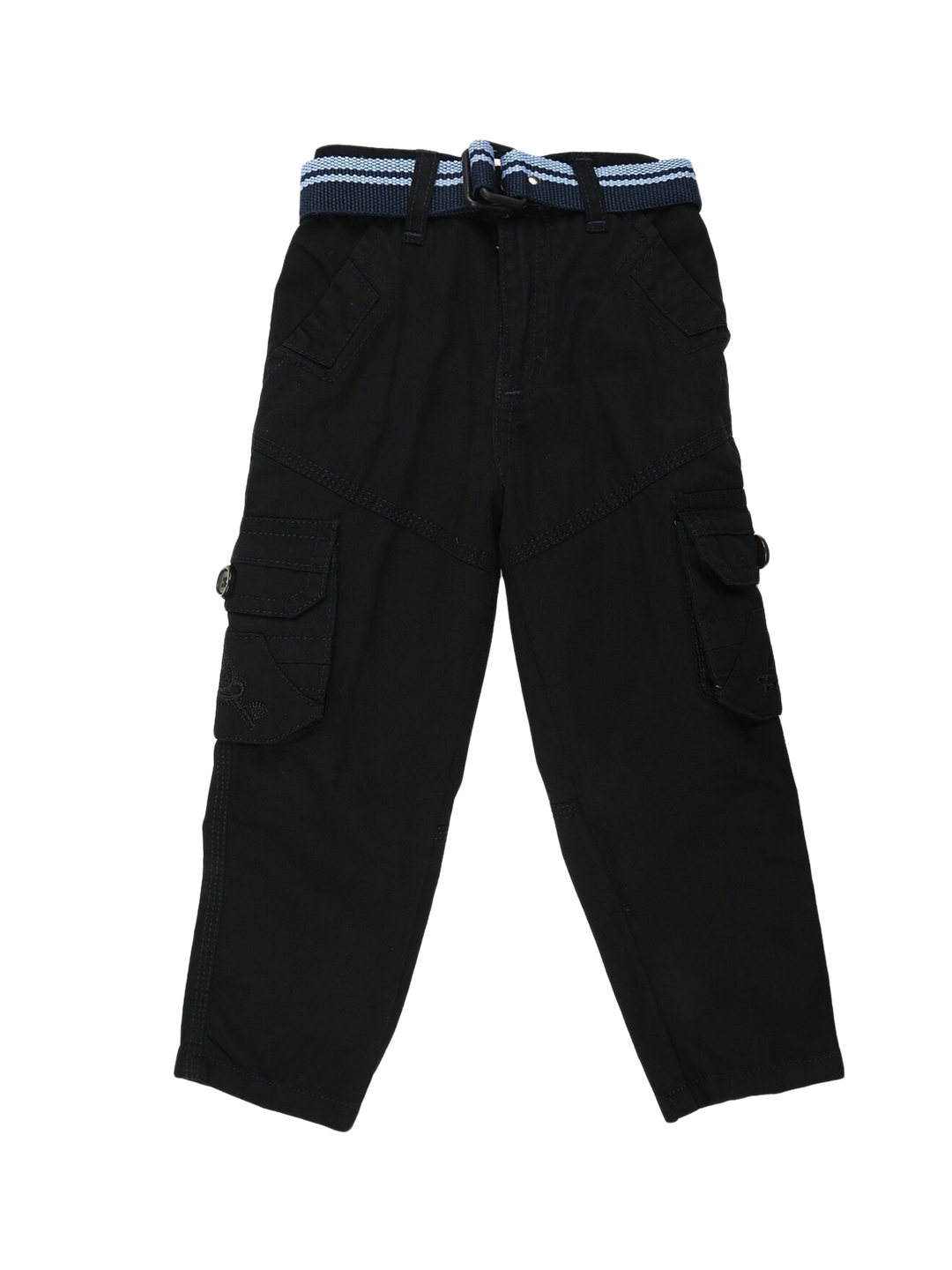 Buy V Mart Boys Navy Blue Mid Rise Regular Fit Cargos Trousers ...