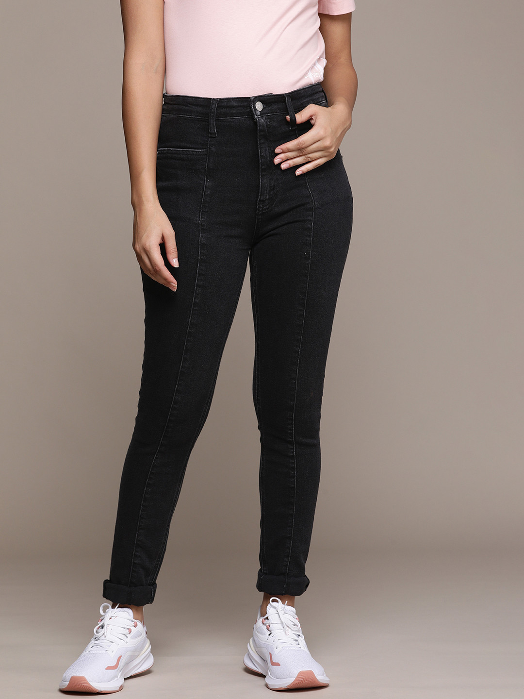 Calvin Klein Women's Compression Skinny Pants Black
