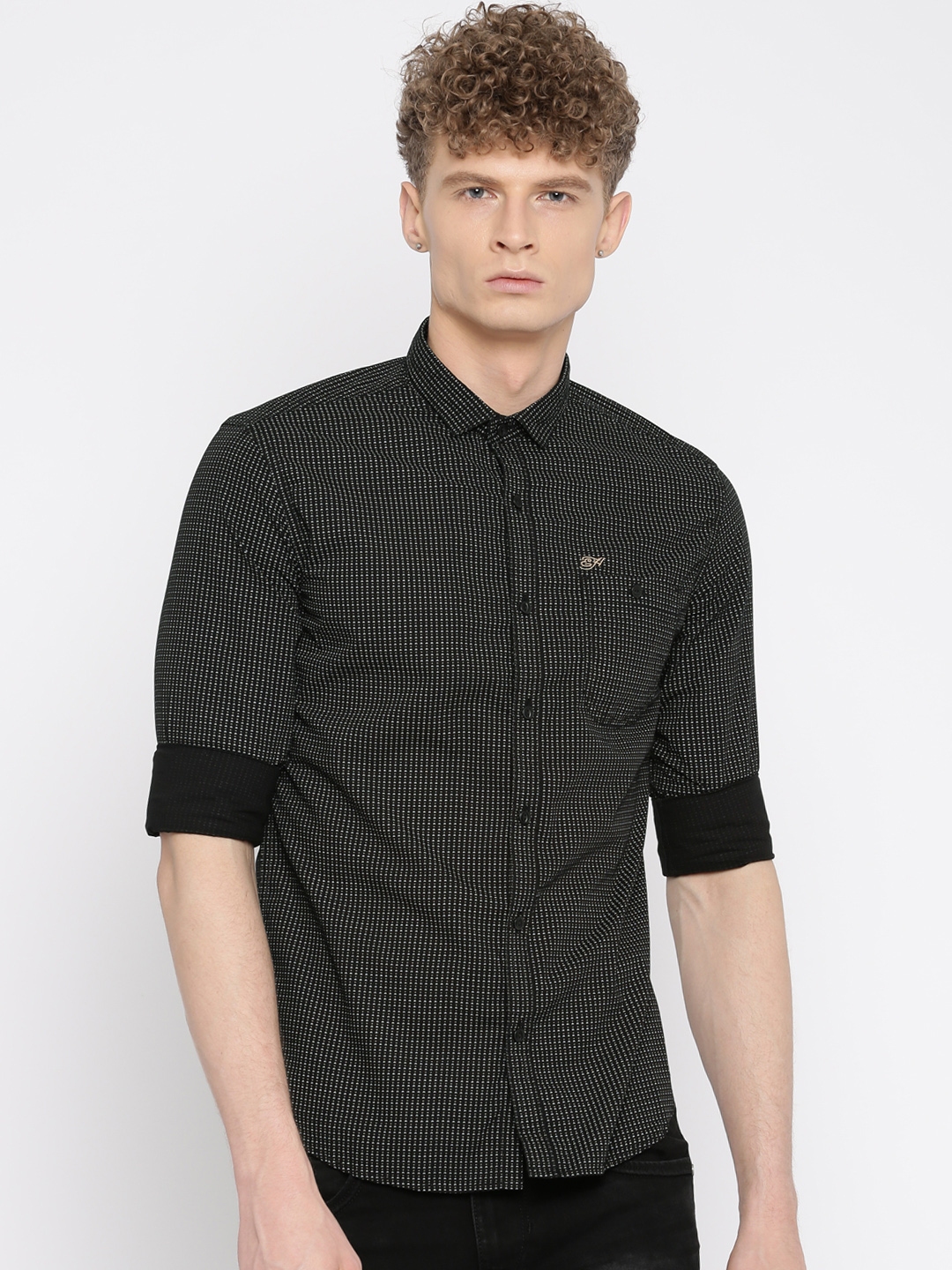 Buy Ed Hardy Men Black Slim Fit Printed Casual Shirt - Shirts for Men ...