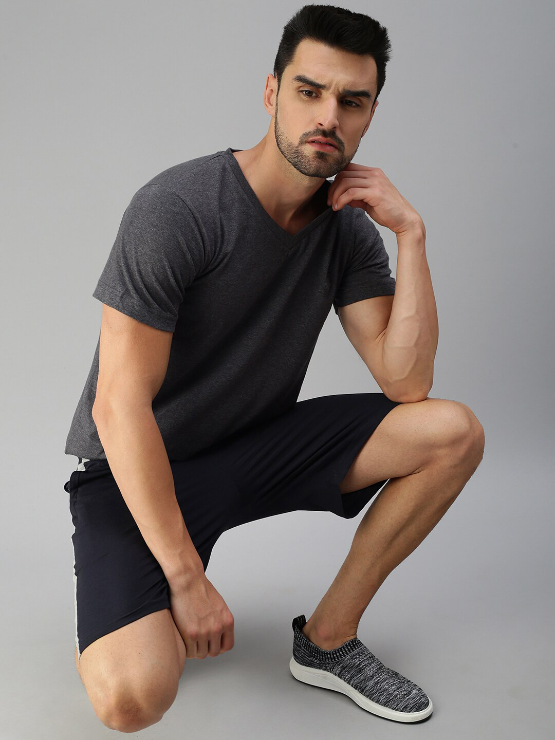 Buy ONN Men Black V Neck T Shirt Tshirts for Men 19017476 Myntra